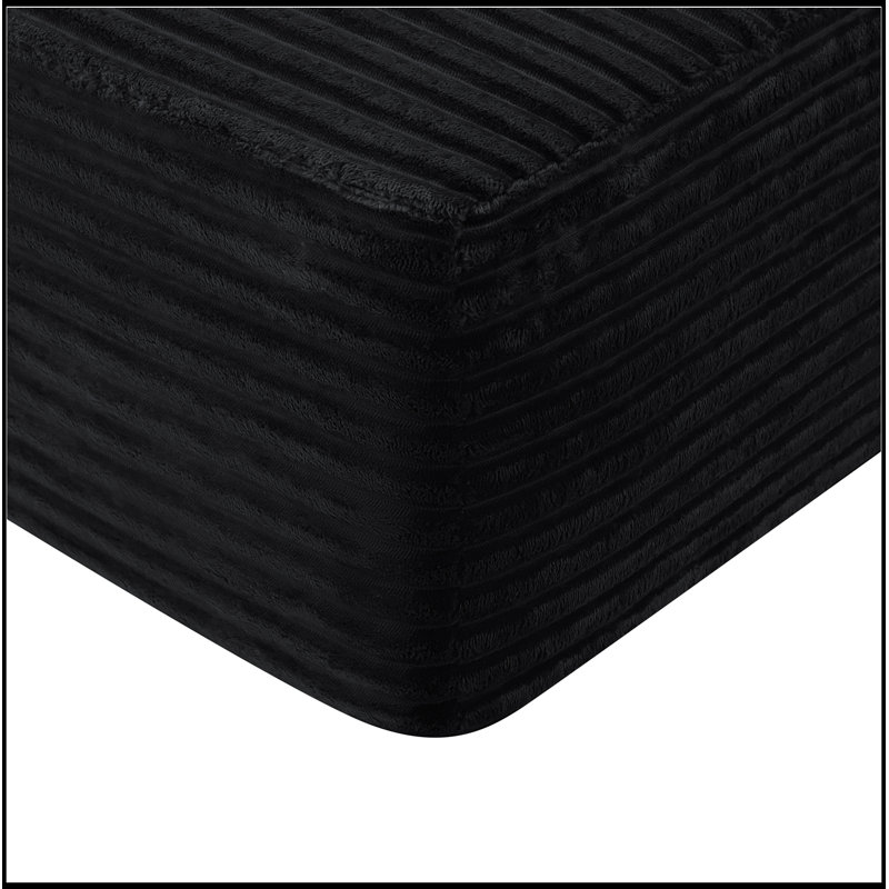 Canapé modulaire avec méridienne en U, poches latérales et porte-gobelet, Black