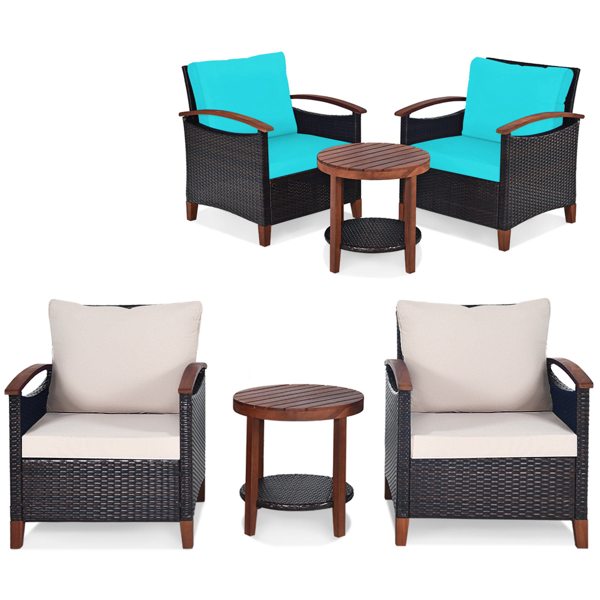 Winston Porter 2 Person Outdoor Seating Group with Cushions Wayfair