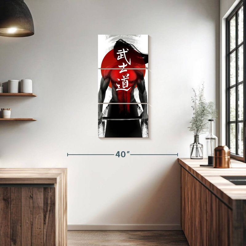 Samouraï féodal, H 38 po x l 18 po