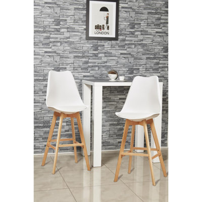Jonah Bar Stool with Solid Wood Frame