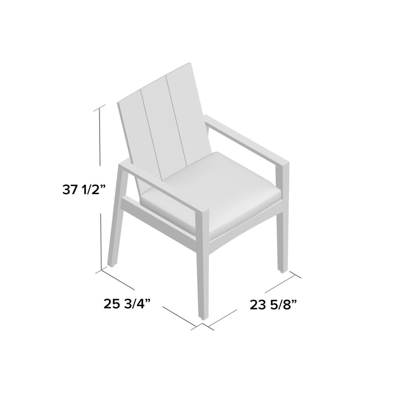 Ashland Patio Dining Armchair with Cushions, Welt, Natural Teak, Verona Fossil
