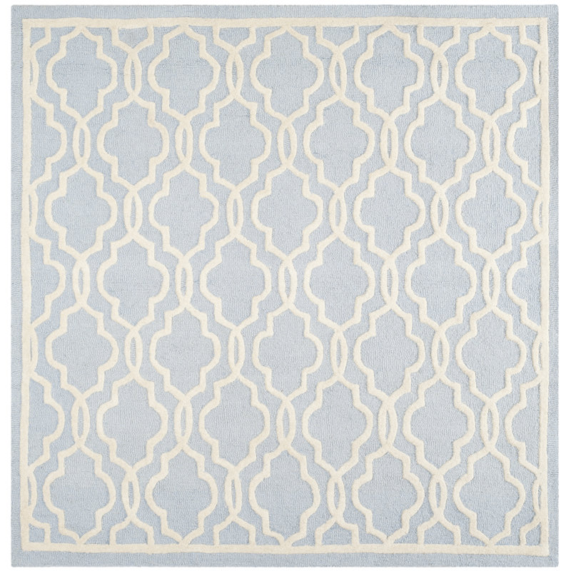 Cannen Hand Tufted Wool Geometric Rug, Square 6'