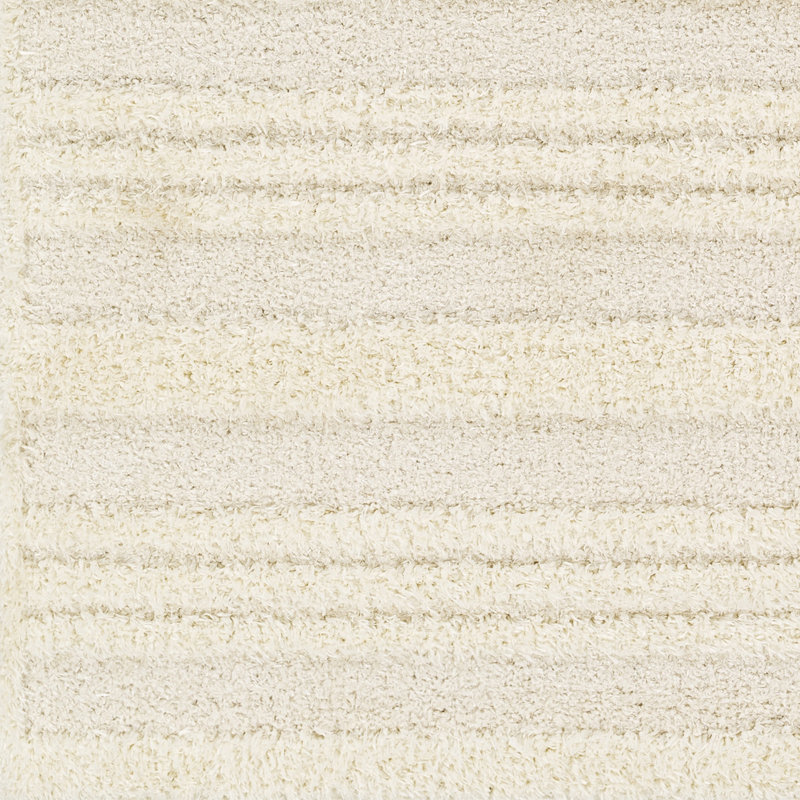 Beige Modern Shaggy Rug, Striped Easy to Clean Rug For Living Room, Dining Room, Bedroom, Kitchen, Rectangle 160 x 213 cm