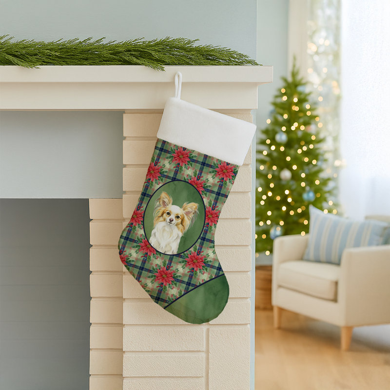 Chaussette de Noël citron et blanc Papillon, Citron / blanc