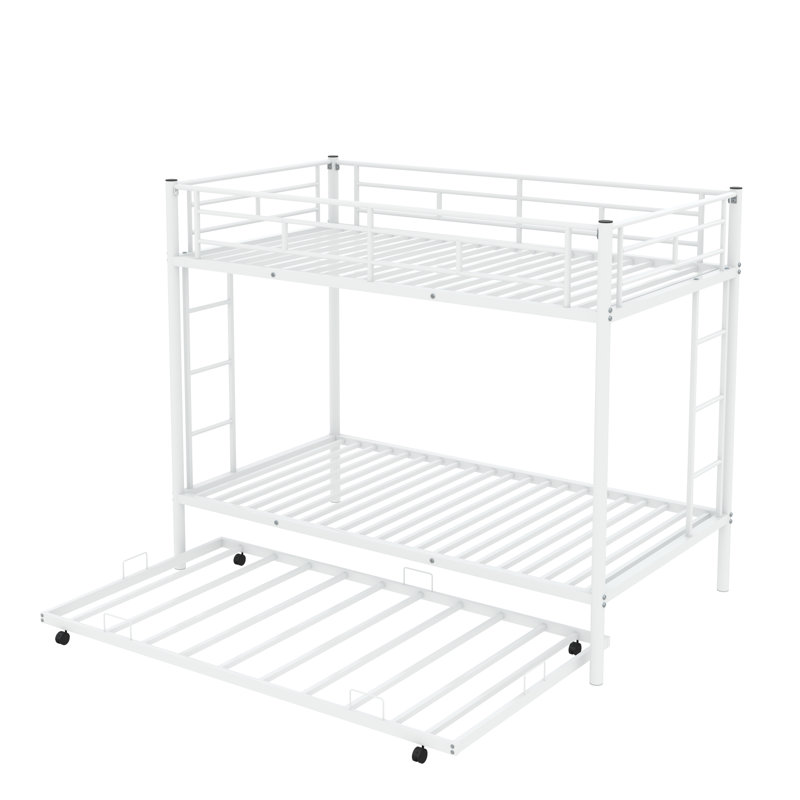 Denali Kids Twin Over Twin Bunk Bed with Trundle, White