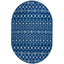 Tapis bleu / blanc en chenille / polyester tissé à la machine Briehn-1319534092