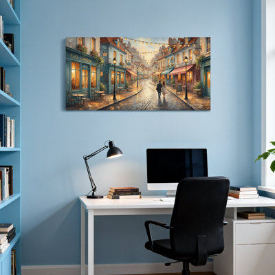 Scenic & Cityscapes Romantic European Street Scene With Cafe And Couple Z251225161612195328