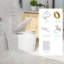 Toilette moderne une pièce allongée avec double chasse d'eau, conception à jupe facile à nettoyer (siège inclus), installation brute de 12 po