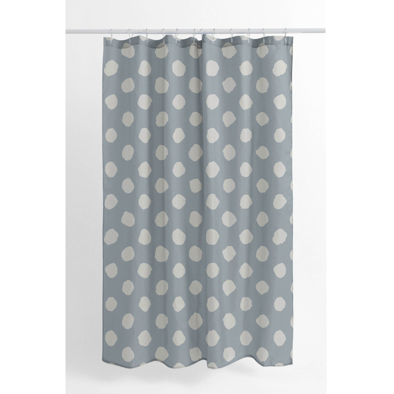 Large Dot Ultra-Thin Lightweight Shower Curtain, Blue/Slate Blue
