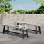 Bancs d'extérieur Carlisle, gris clair sablé + noir (ensemble de 2)-1943792274