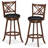 Set Of 2 Bar Stools Counter Height Chair Pub 360 Swiveling Upholstered Seat-617529141