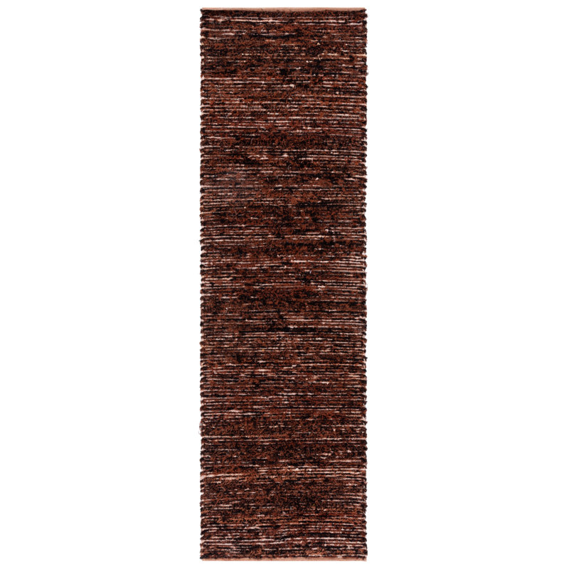 Tapis en coton tissé à la main sans motif Montauk 537, Tapis de couloir 2 pi 3 po x 8 pi