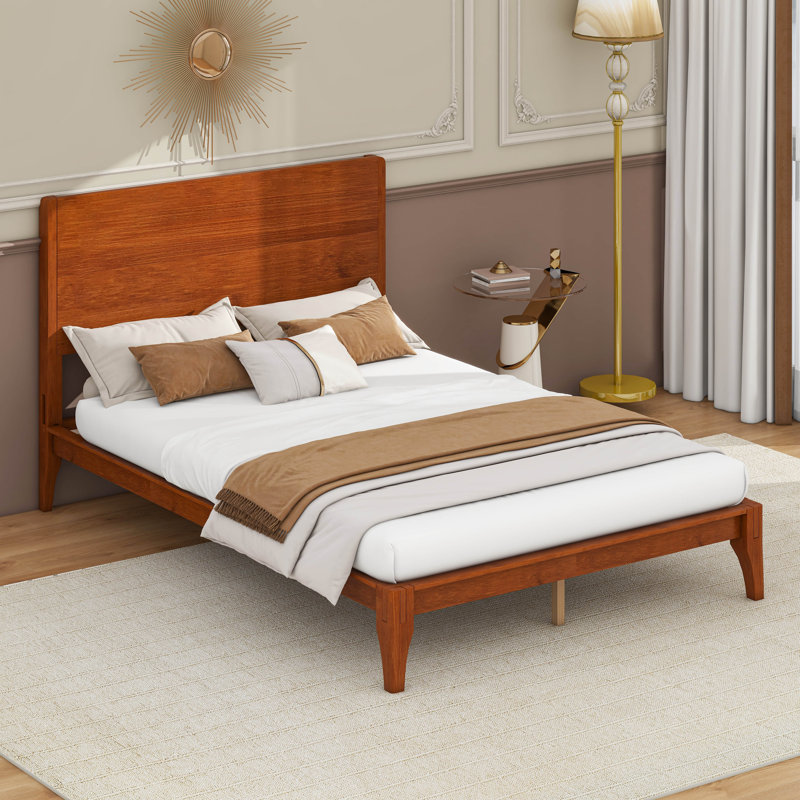 Base de lit en bois de bambou, rangement sous le lit, Double