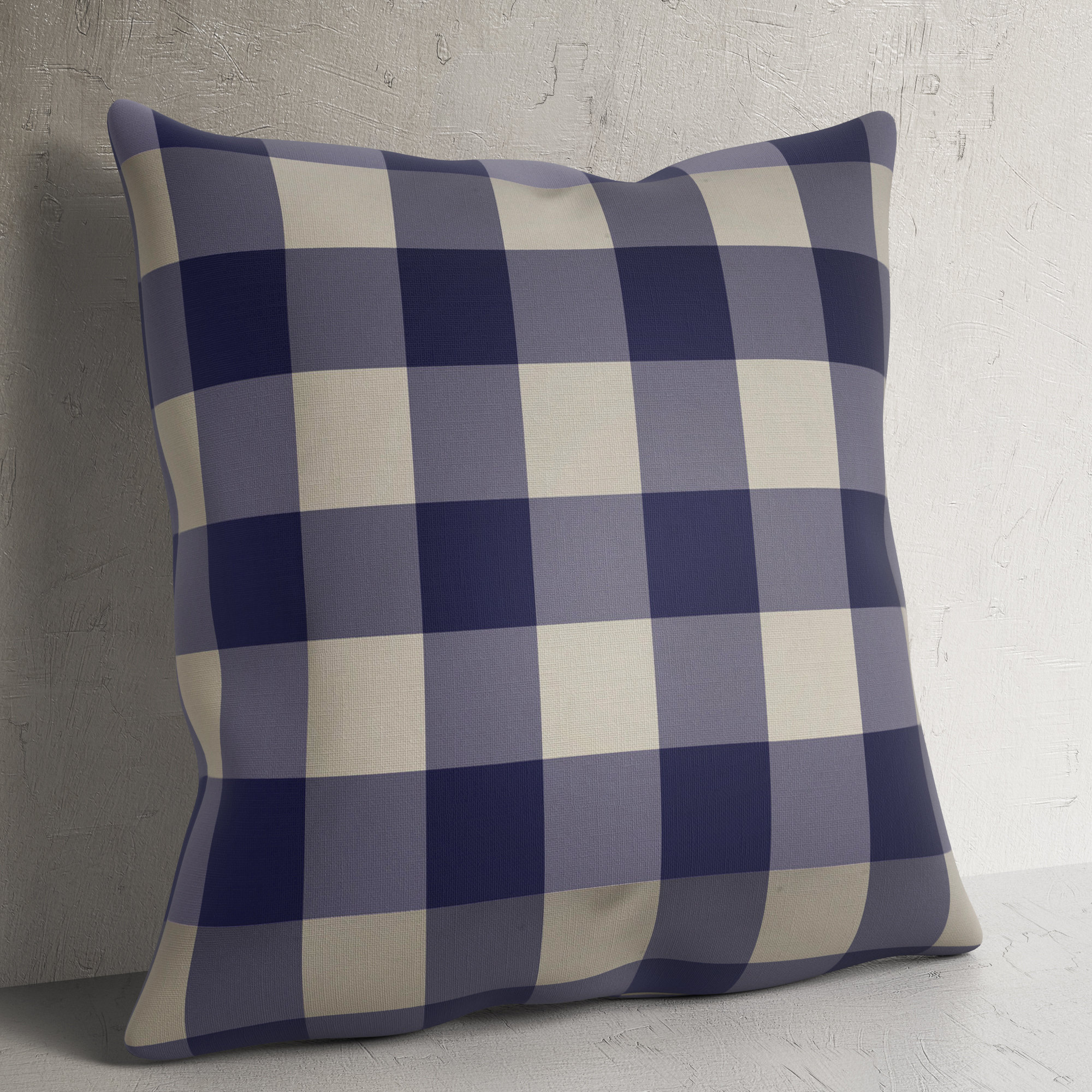 Edgar Square 100% Cotton Pillow Cover Color: Navy, Fill Material: Polyester/Polyfill, Size: 18'' x 18