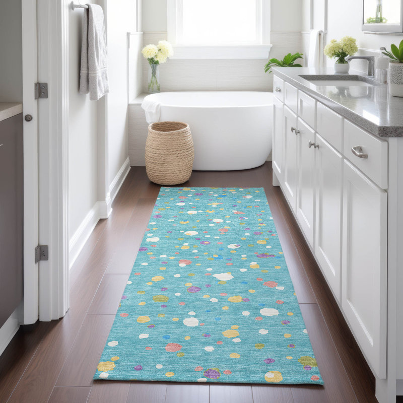 Machine Washable Indoor/Outdoor Chantille ACN2518 Geometric Rug, Runner 2'3" x 7'6", Teal