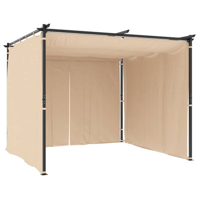 vidaXL Gazebo with Curtains 9.8'x9.8' Cream Steel