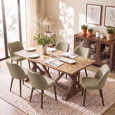 Petites chaises de salle à manger rembourrées en bois massif - Courbe ergonomique et rembourrage moelleux pour espaces multiples