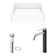 Jasmine 18" L x 15" W x 5" H Rectangular White Matte Stone Vessel Bathroom Sink with 10" H Faucet