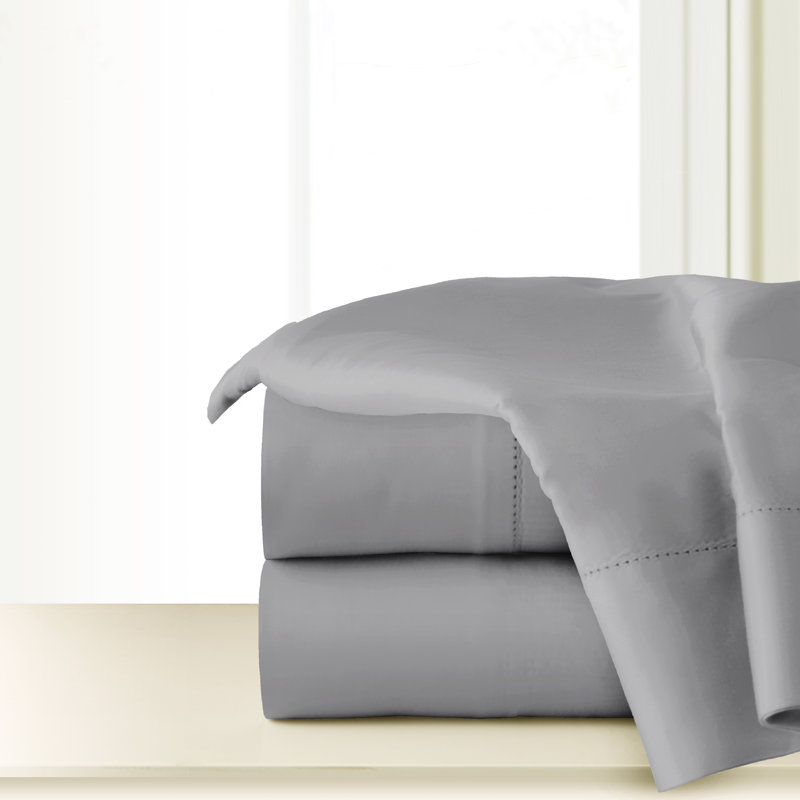 100% Cotton Sheet Set, Gray, Full