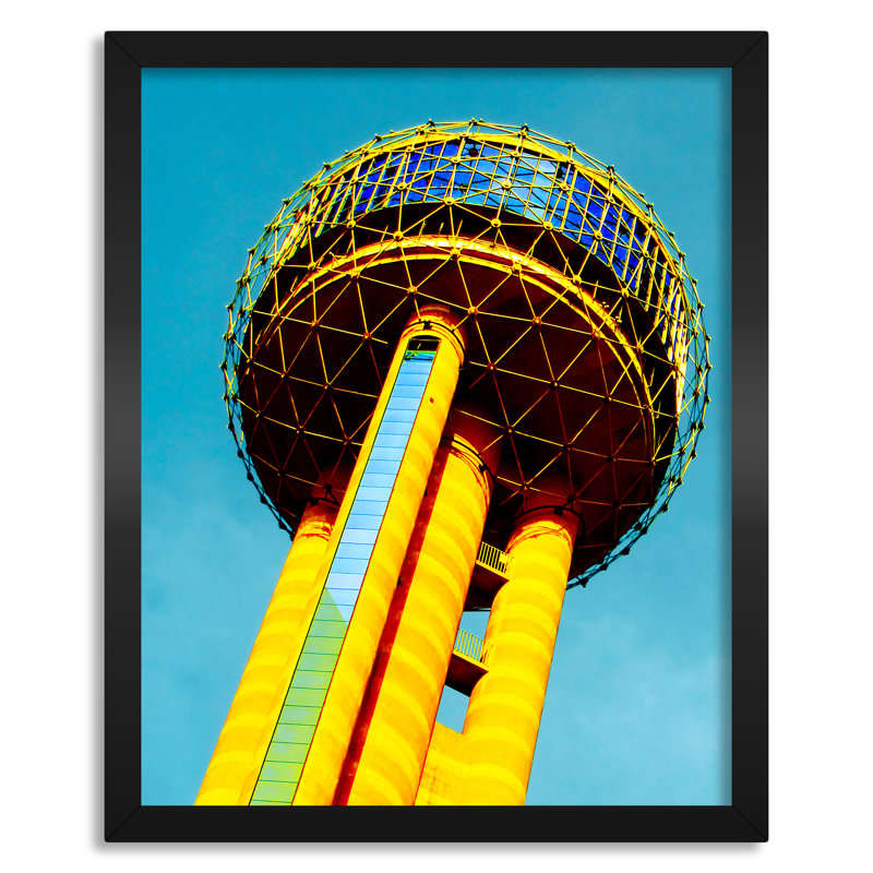 «Dallas Reunion Tower, Dallas Texas», reproduction de photo sur toile, Toile encadrée noire, 20" H x 16" W x 0.75" D
