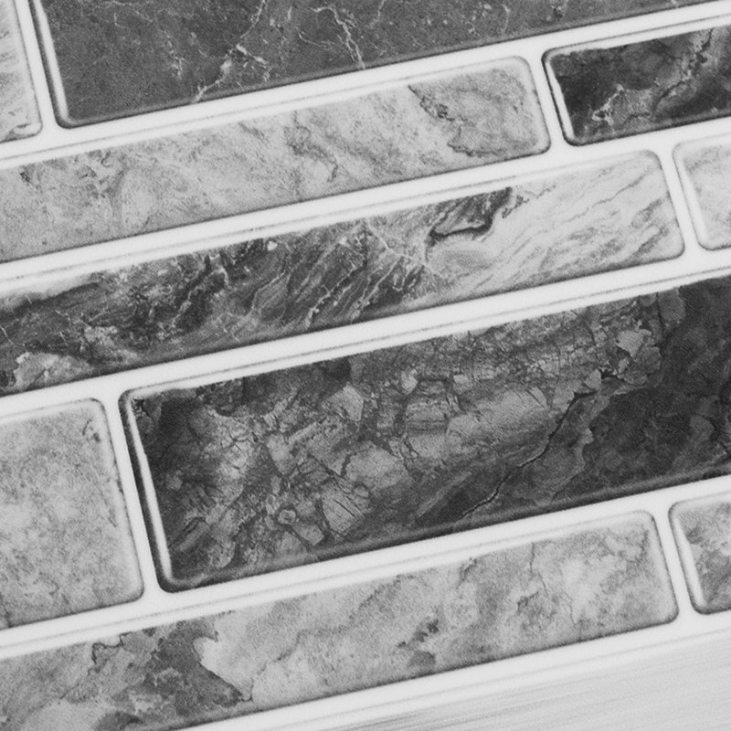 20Pcs Self-Adhesive Wall Tile Stickers with Marble Effect, White/Grey/Black