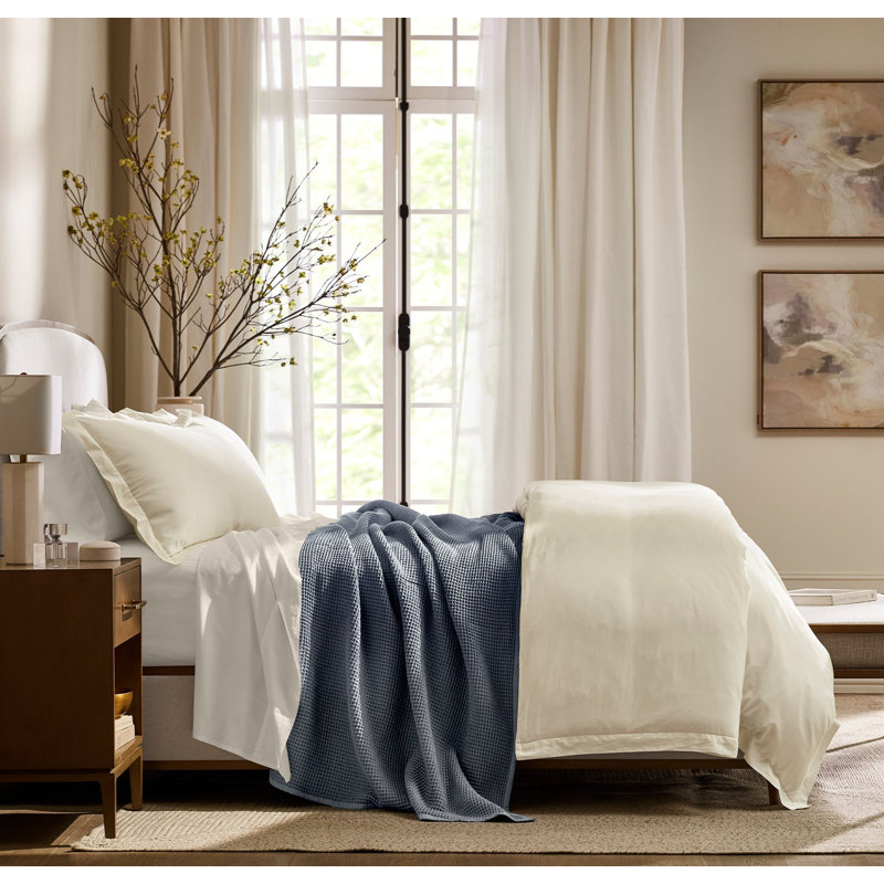 Waffle Bed Blanket, Mineral, King