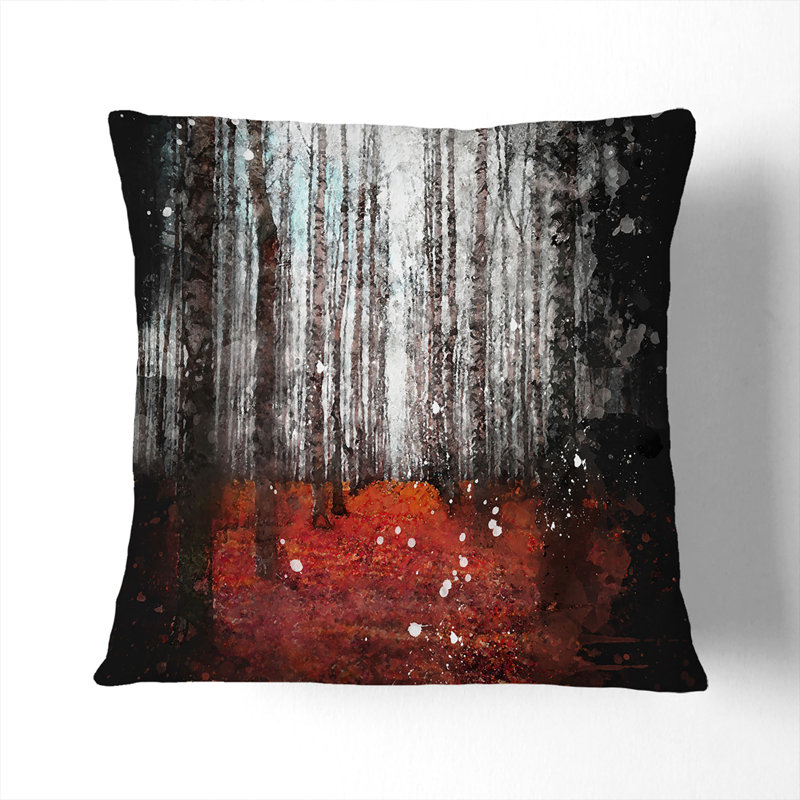 Rows of Trees Cushion with Filling, 55cm H x 55cm W x 20cm D
