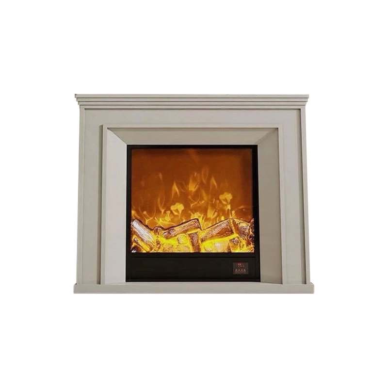 White Solid Wood Electric Fireplace, 39.37" H x 47.24" W x 13.78" D