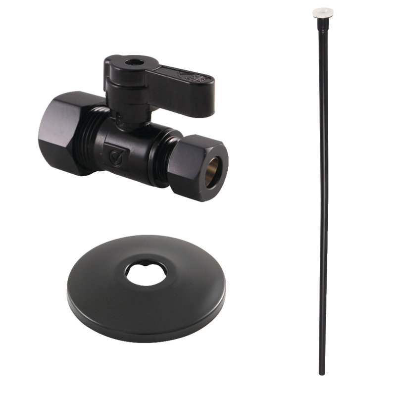 Nécessaire de toilette pour garniture de garniture en laiton Kingston, valve droite comp., Noir mat