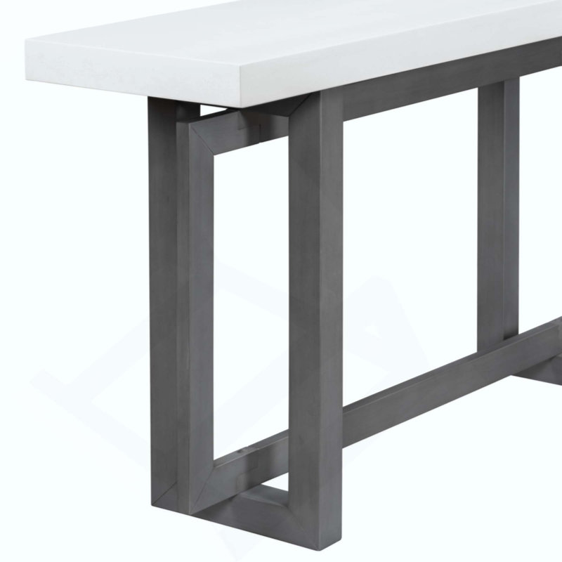 Table d'entrée peinte avec placage de pin, console de conception rectangulaire unique avec pieds en bois de pin épais, table de canapé extra longue polyvalente pour le couloir, le salon, la cuisine