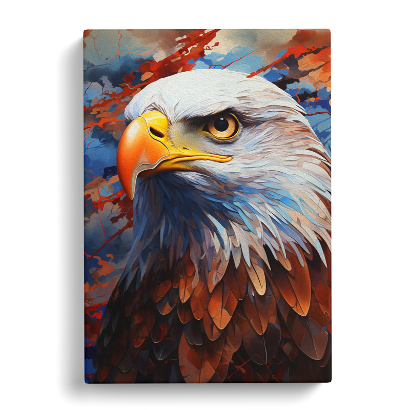 Eagle Hard Edge Painting - Print, 60cm H x 40cm W x 3cm D