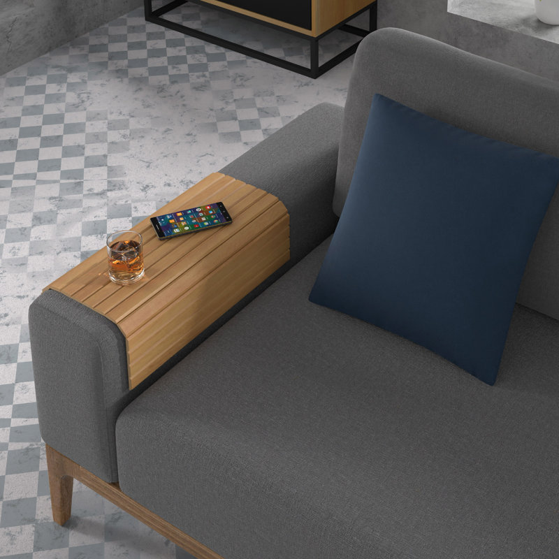 Sofa Couch Arm Table, Alder