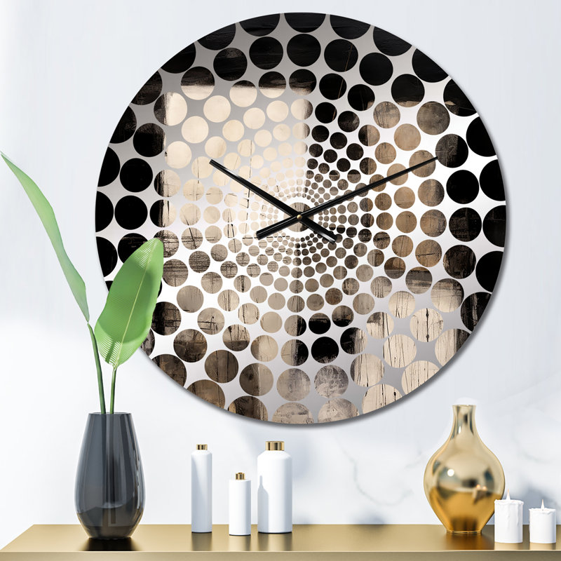 Bassa - Horloge murale abstraite Mid-Century, Médium