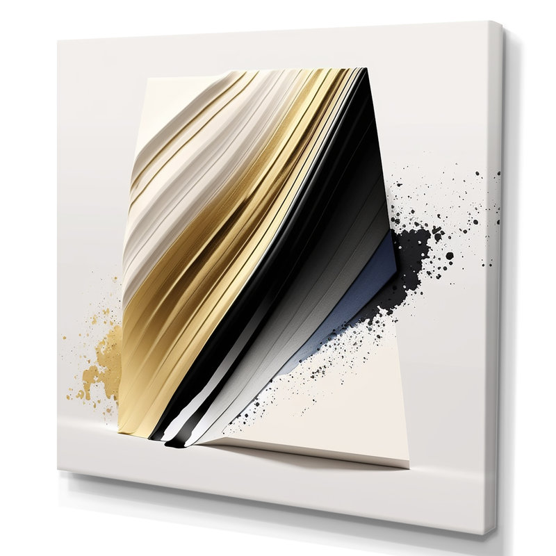 «Black and Gold Cubic Expression IV», impression sur toile, H 30 po x l 30 po x P 1 po, Toile tendue