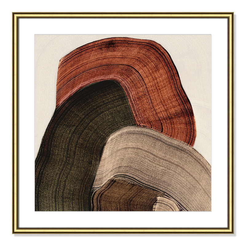 «Folded Earth I» par Casa Fine Arts, L 28,75 po x H 28,75 po, Imprimé mat, Or classique