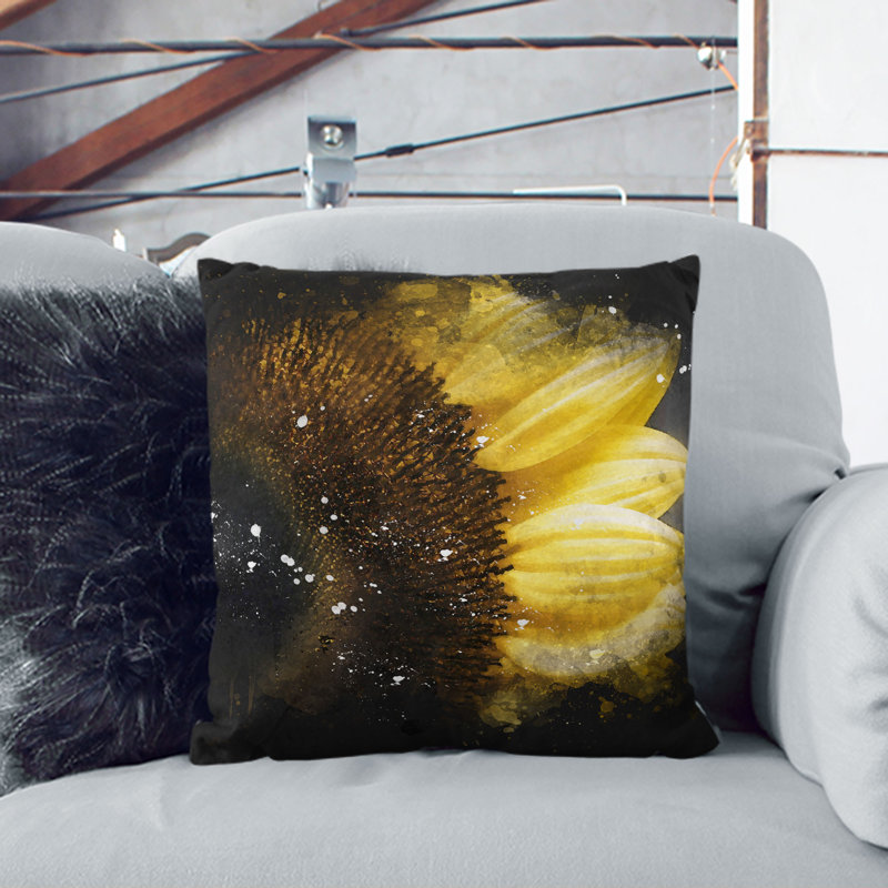Sunflower Rising Cushion with Filling, 55cm H x 55cm W x 20cm D