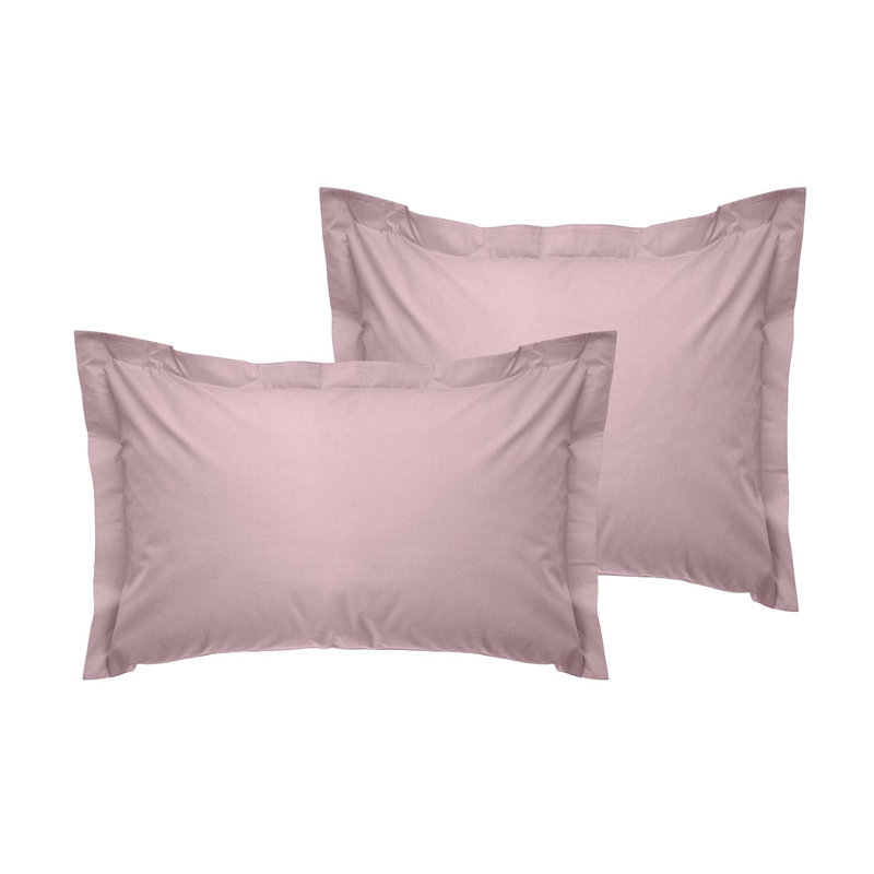Luxury Oxford Satin Pillowcase Set (2 Pieces), Light Pink, 23.6 x 23.6 inches | 100% Cotton Satin, 4.4 oz/sq yd | Envelope Closure, Machine Washable | Soft & Breathable for a Restful Sleep Experience