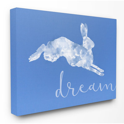 Lapin nuage de rêve ; art textuel encadré