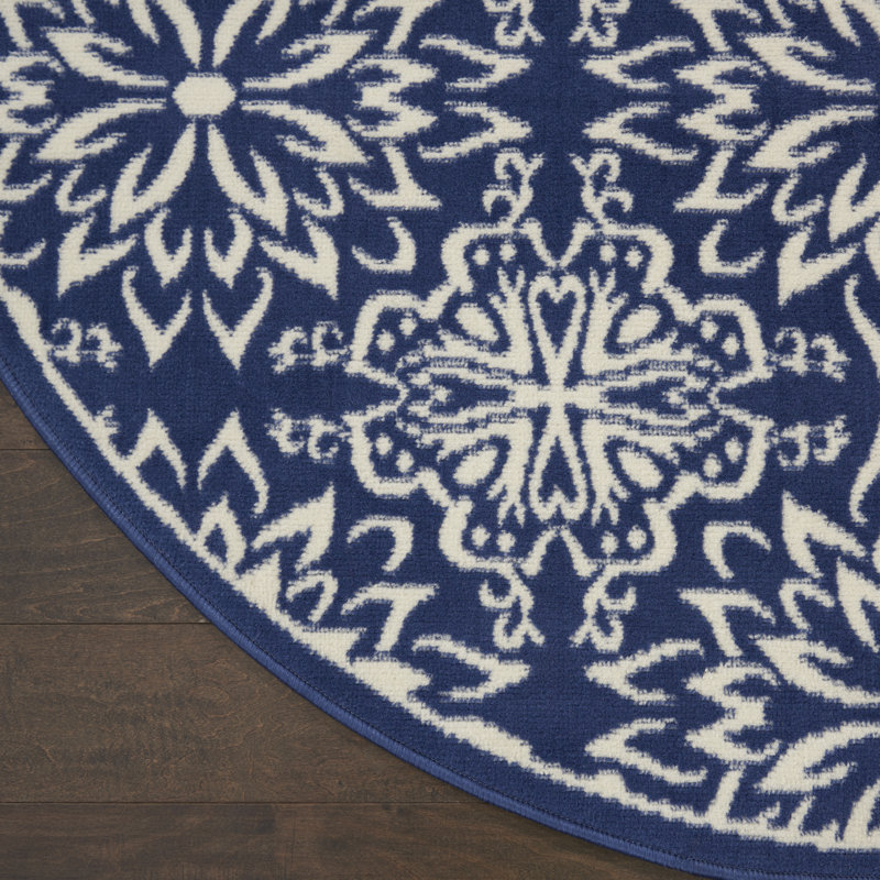 Tapis bleu marine Sheron, Rond 5 pi 3 po