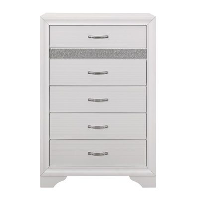 Glamour 1Pc Commode Faux Cristaux Tiroirs Argent Paillettes Cachés Tiroirs Mobilier de chambre à coucher moderne en bois