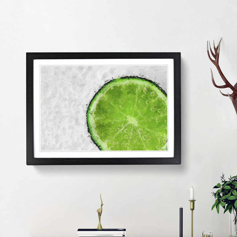 Slice of Line - Picture Frame Painting Print, Black Framed, 27cm H x 36cm W x 2cm D