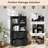 2PCS 51” 5-Tier 4-Cube Bookcase with 2 Drawers for Living Room, Study, Home Office Black-1347037451