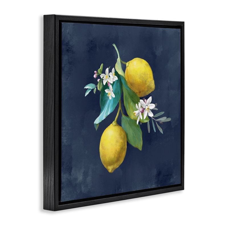 «Luster Cluster on Blue Floater», art mural sur toile par Danhui Nai, Cadre flottant noir de jais, H 25 po x l 25 po