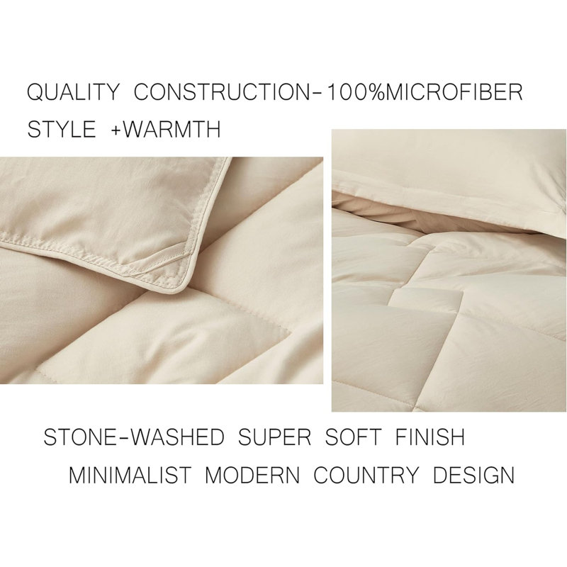 King Light Sand Reversible Microfiber Comforter Set