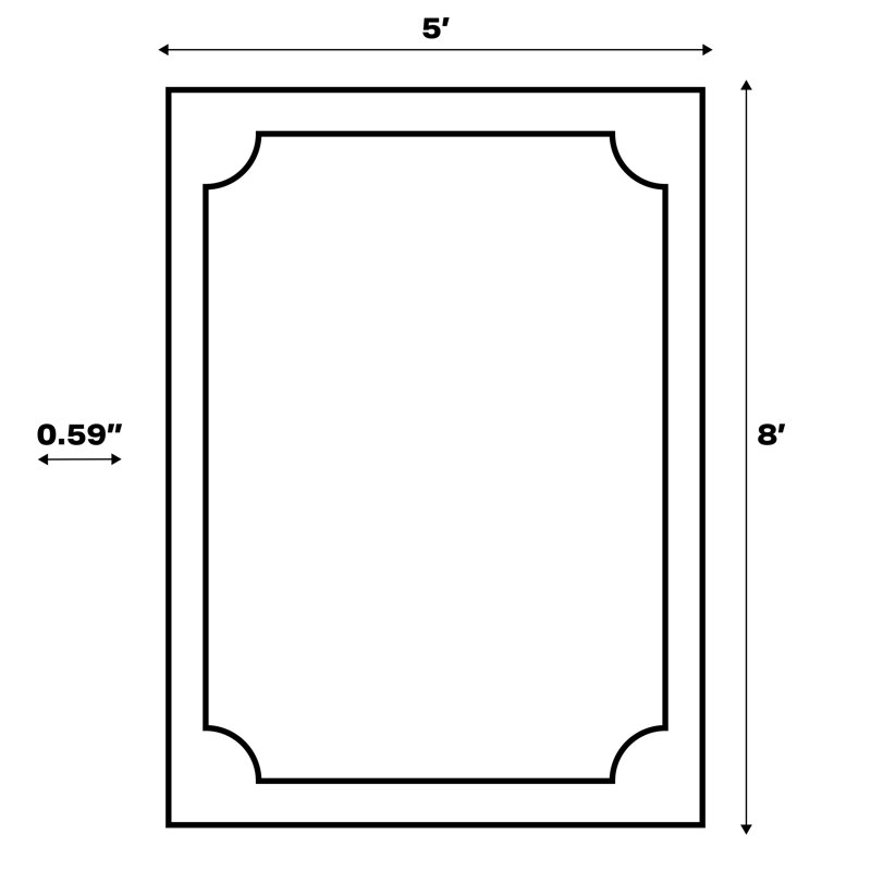 Tapis d'intérieur / extérieur Kalonni, L 60 po x L 96 po, Light Brown