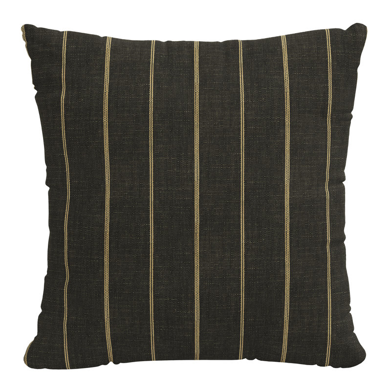 Housse de coussin décoratif carré Clara, Noir, 20 po X 20 po, Polyester/ Bourre en polyester