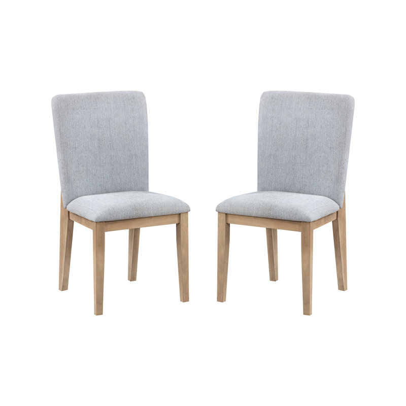 Ensemble de 2 chaises de salle à manger 19 "en lin et chêne gris