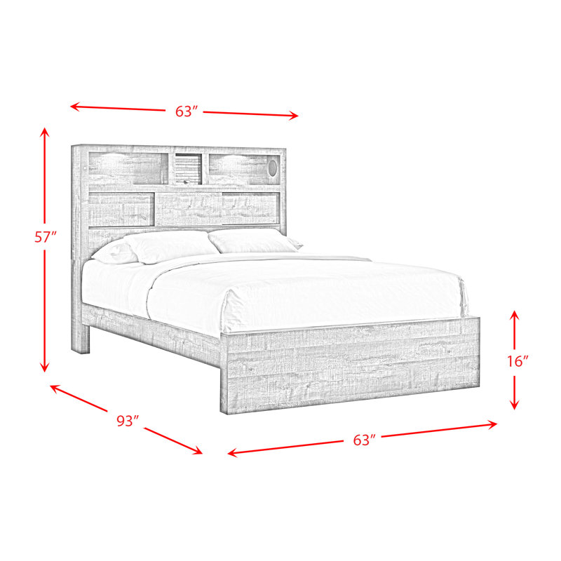 Montijo Bookcase Panel Bedroom Set With Bluetooth, Queen, 6 Pcs: Bed, Dresser, Mirror, Chest, 2 Nightstands