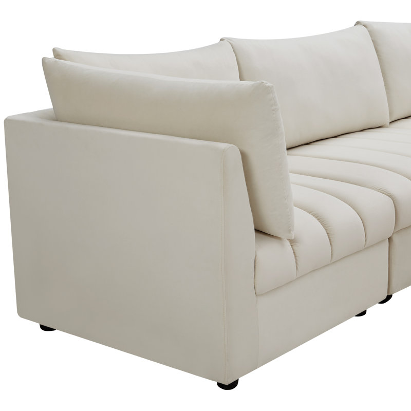 Ensoll 103'' Velvet Sofa, Cream Velvet
