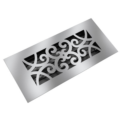 Couvercle de ventilation en acier à profil bas Reggio registre 4 x 10 - motif curviligne - persienne anti-rouille